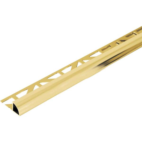 DURONDELL 0.375 in. D x 98.5 in. W x 98.4 in. L Round Edge Aluminum Hi-Gloss Anodized Gold Molding and Transition Trim