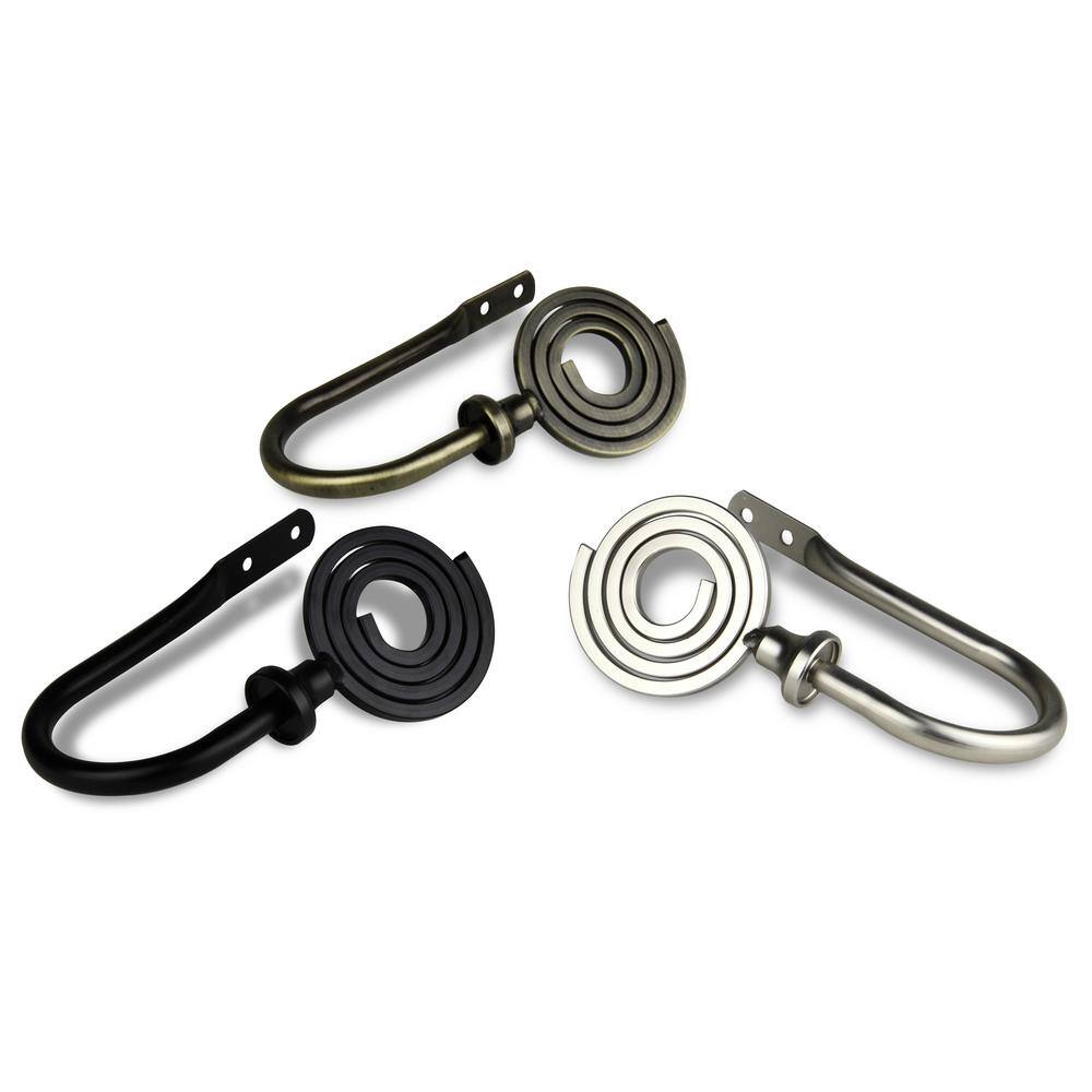 Michelle Satin Nickel Steel Hook Curtain Holdback (Set of 2) H4861032