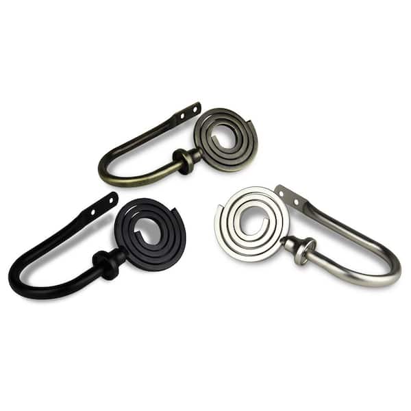 Unbranded Michelle Satin Nickel Steel Hook Curtain Holdback (Set of 2)