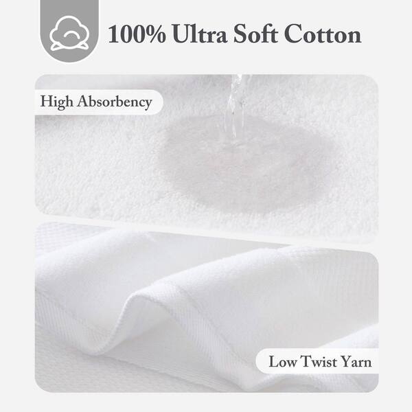MADISON PARK Signature Turkish 2-Piece White Cotton Bath Towel Set