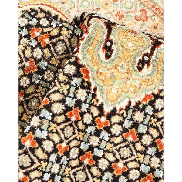 Mogul Black 5 ft. x 8 ft. Oriental Wool Indoor Area Rug