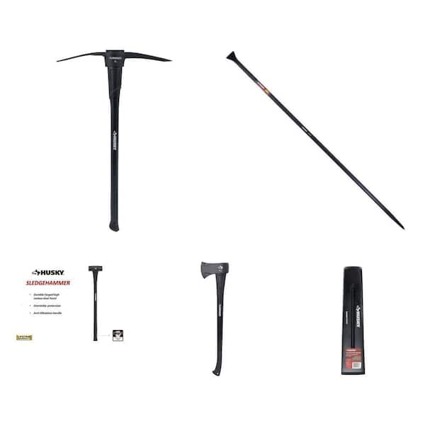 5 lb. Splitting Wedge, 5 lb. Pick Mattock, 3.5 lbs. Axe, 69 in. Bar and 10 lb. Sledgehammer Combo