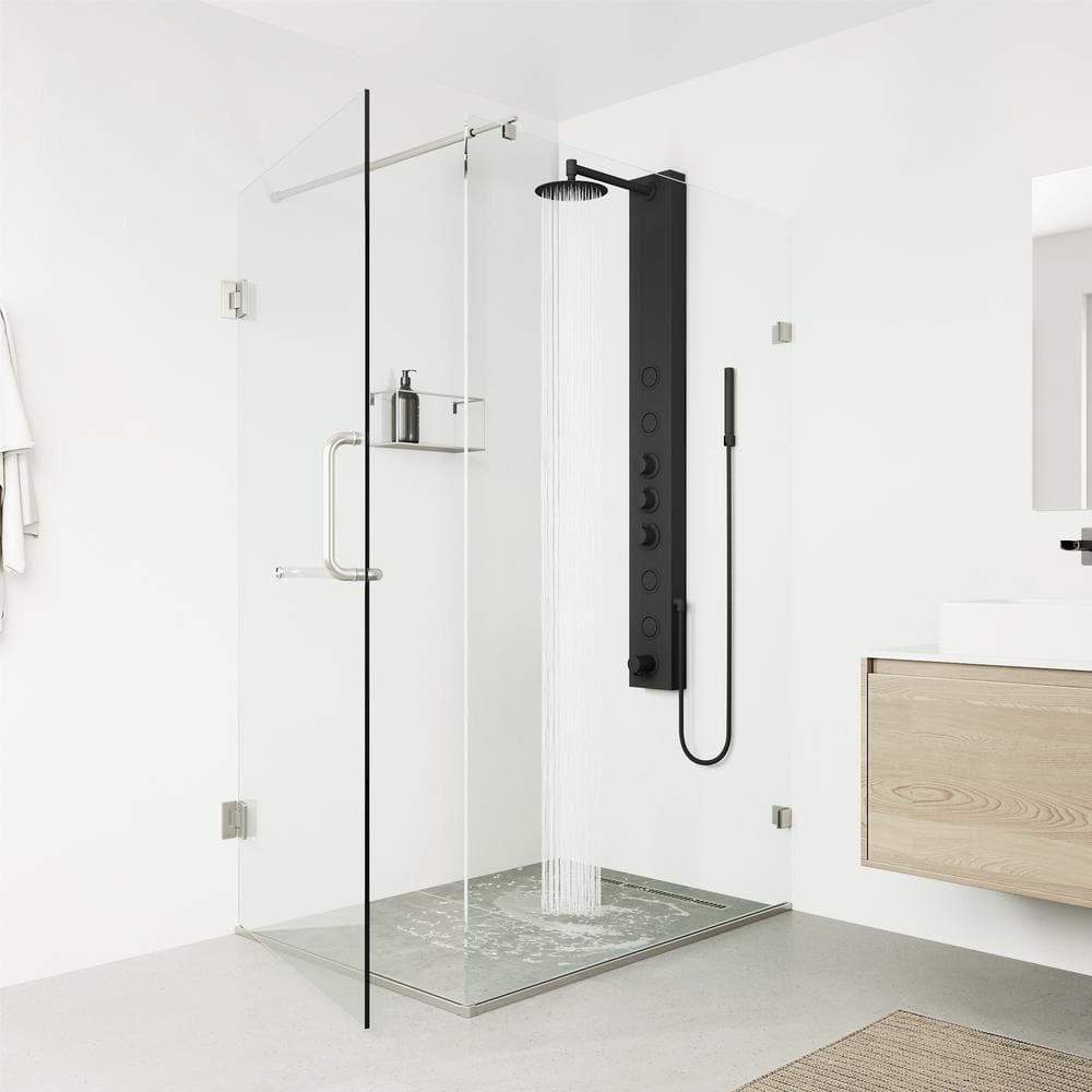 Bowery Matte Black 59" Shower Panel with 4-Jet System and Hand Shower
