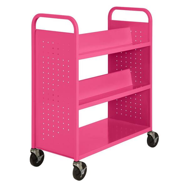 Sandusky Pom Pom Pink Mobile Steel Bookcase