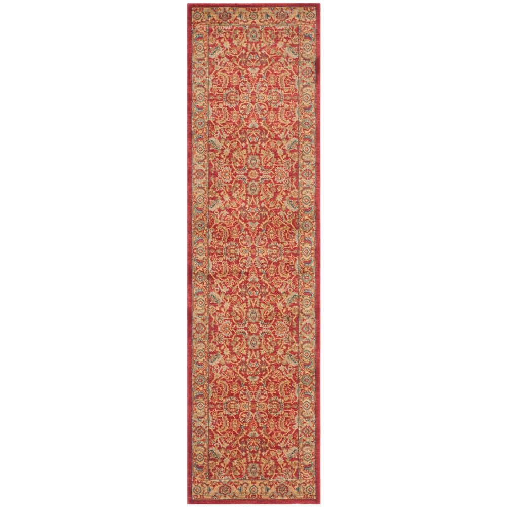 Mahal Red/Natural 2 ft. x 6 ft. Border Floral Antique Runner Rug price history on PriceWatchPro