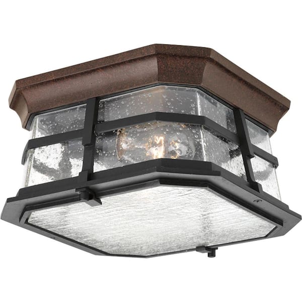 Progress Lighting Derby Collection 2-Light Espresso Outdoor Flushmount