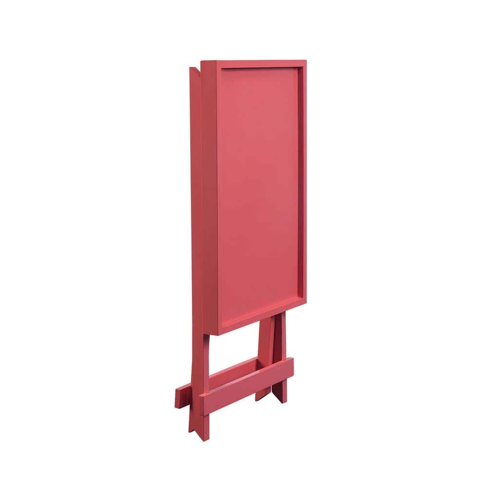 Coral Bliss 22" Foldable Tray Table with Solid Wood Legs