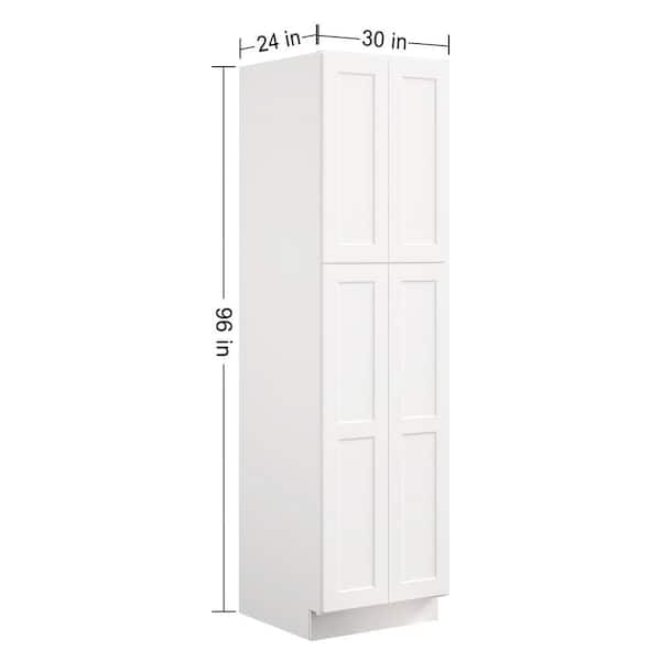 Hausvita 30 in. W x 24 in. D x 96 in. H in Shaker White Plywood
