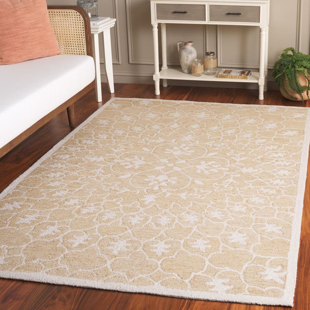 Metro 5 ft. x 8 ft. Gold/Ivory Moroccan Floral Trellis Area Rug price history on PriceWatchPro