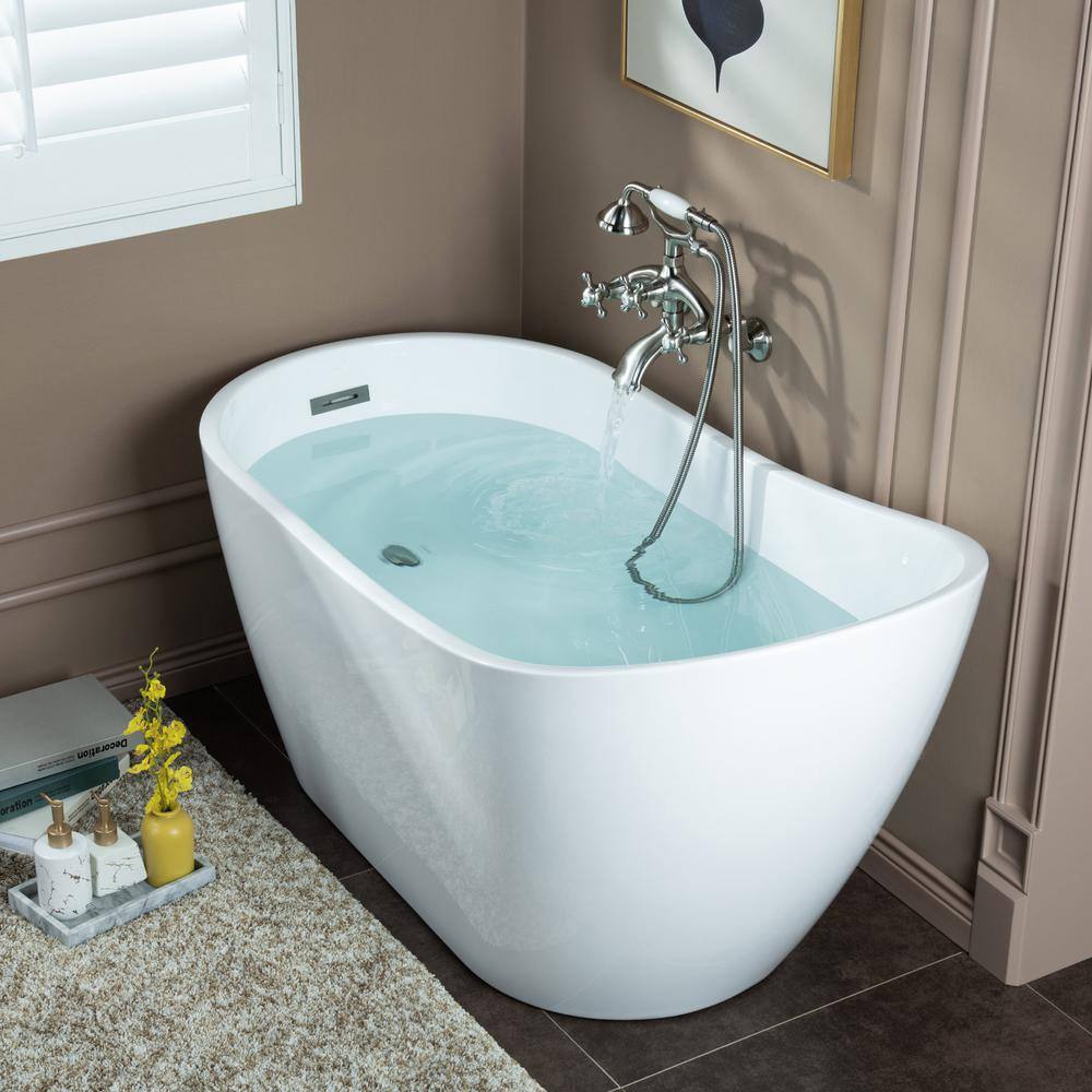Brushed Nickel Triple Handle Wall Mount Tub Faucet with Handshower