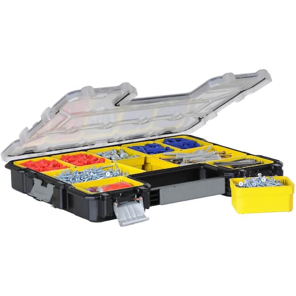 Stanley 1-97-519 FatMax Range Storage Organizer - Waterproof - Unbreakable  Polycarbonate - 10 Removable Compartments - Anti-Corrosion Plastic Clasps