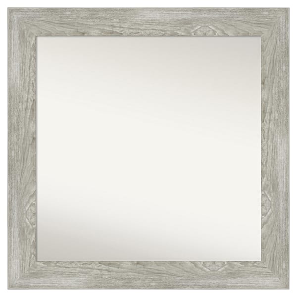 Amanti Art Dove Greywash 32 in. x 32 in. Custom Non-Beveled Distressed Recyled Polystyrene Bathroom Vanity Wall Mirror
