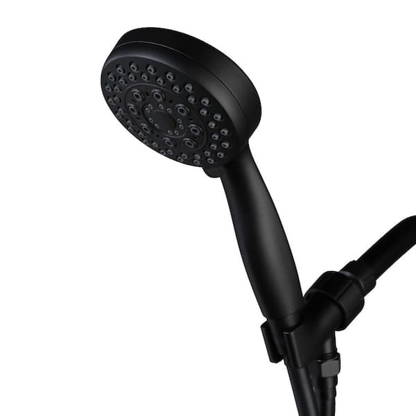 5-Spray Wall Mount Handheld Shower Head 1.75 GPM in Matte Black
