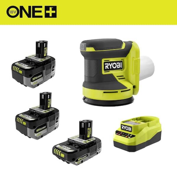 ONE+ 18V HIGH PERFORMANCE Kit w/ (2) 4.0 Ah Batteries, 2.0 Ah Battery, Charger, & FREE ONE+ 18V 5 in Random Orbit Sander