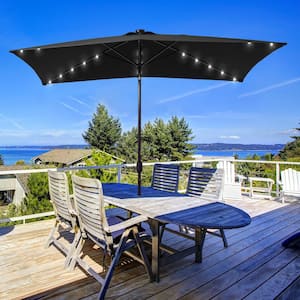 amazon umbrella patio JEAREY 9FT Outdoor Outdoor Table Umbrella with Push Button Tilt and Crank, Market Umbrella 8 Sturdy Ribs UV Protection Waterproof for Cast aluminum construction Sonkuki Patio 10 x 6.5