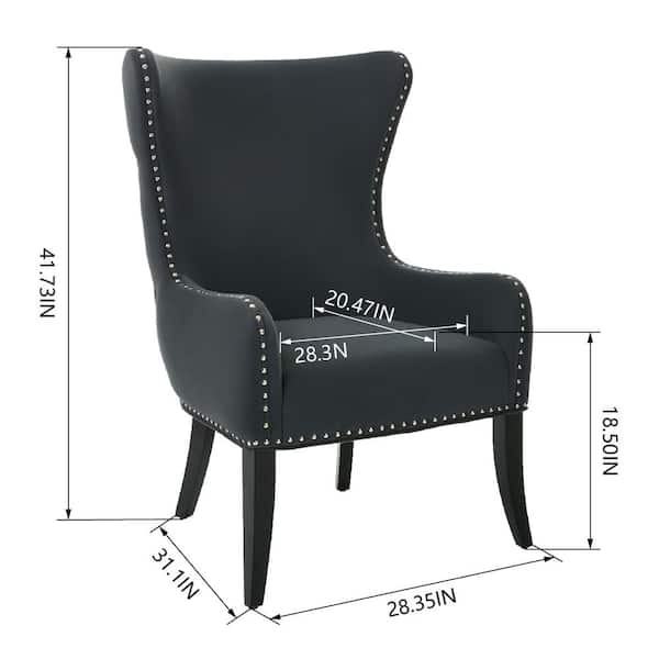 Maeford Charcoal Gray Upholstered Accent Chair