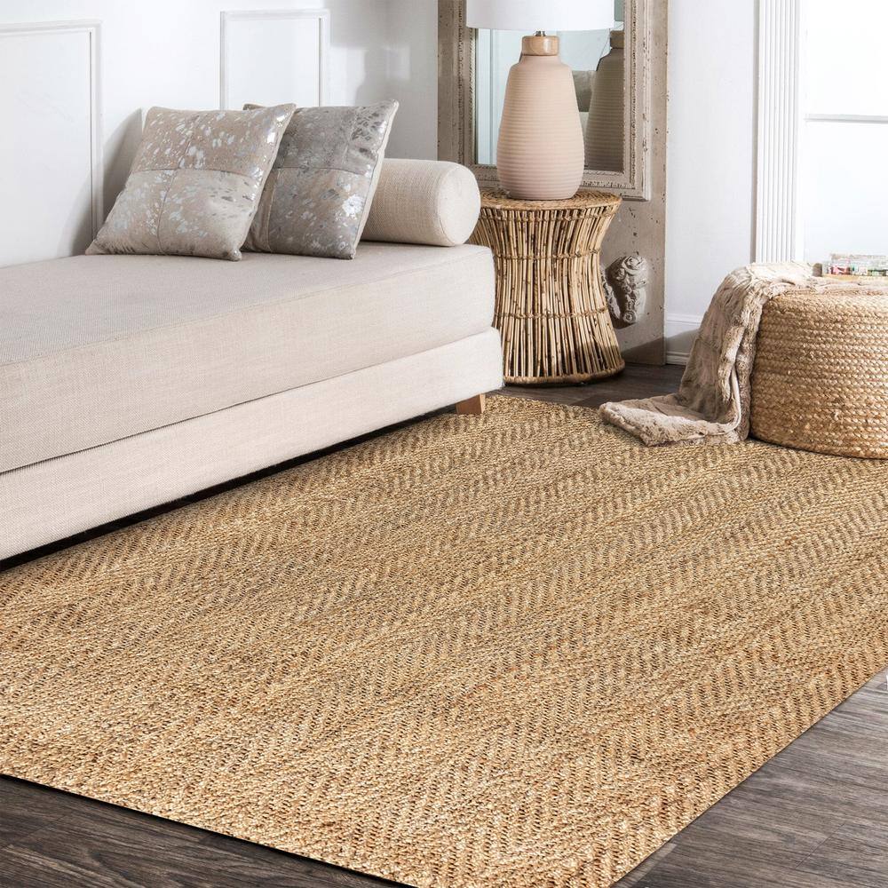 Espina Natural Jute 3x5 Handwoven Herringbone Area Rug