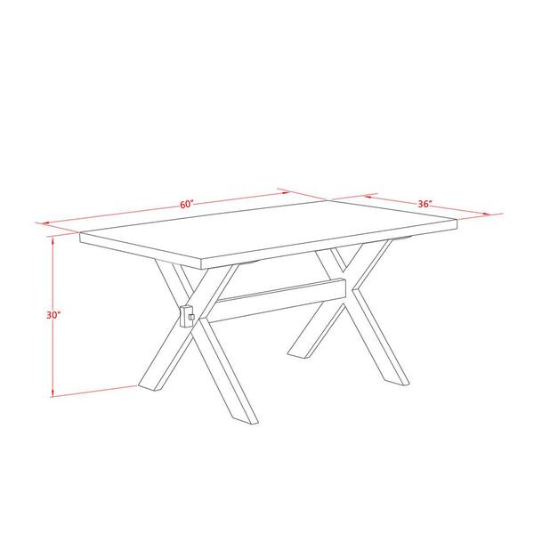 East West Furniture 6-Piece Rectangle Natural Oak Finish