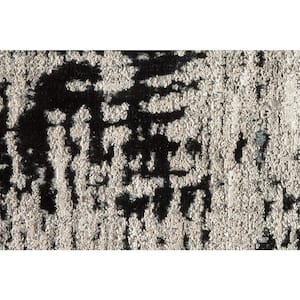 10 X 13 Black Gray and White Solid Color Area Rug