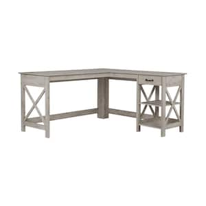 Honduras 59.06 in. Washed Gray Wood Writing Desks