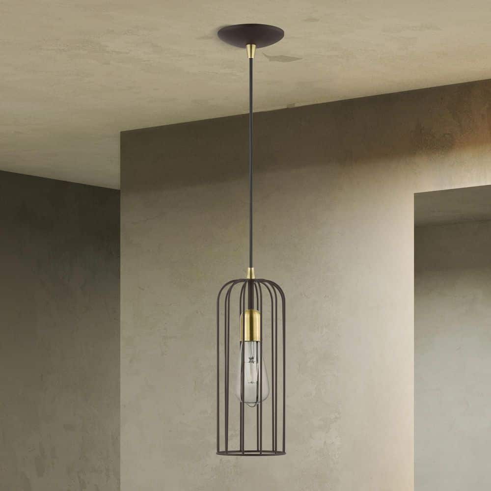 Glenbrook Mini 5'' Bronze & Antique Brass Indoor/Outdoor Pendant Light