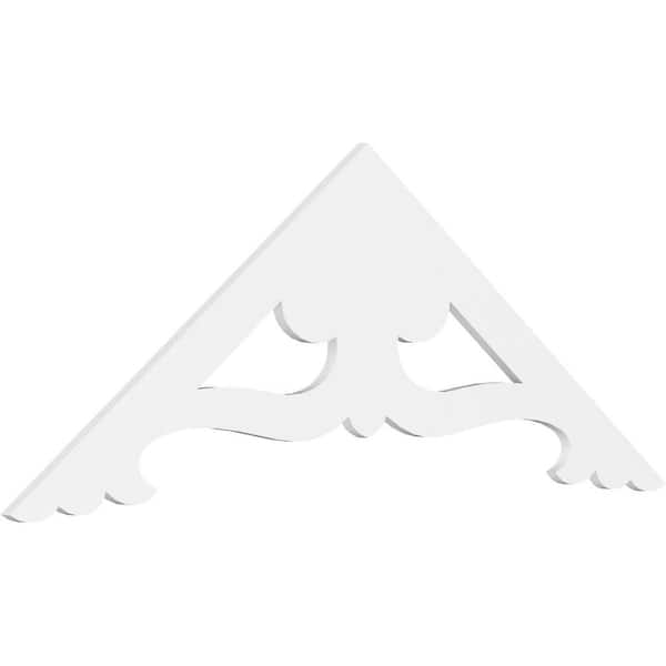 Ekena Millwork 1 in. x 72 in. x 27 in. (9/12) Pitch Cornelia Gable Pediment Architectural Grade PVC Moulding