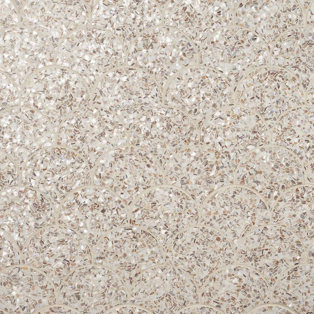 Cream Pearl Polished Mosaic Wave Tile for Walls and Floors