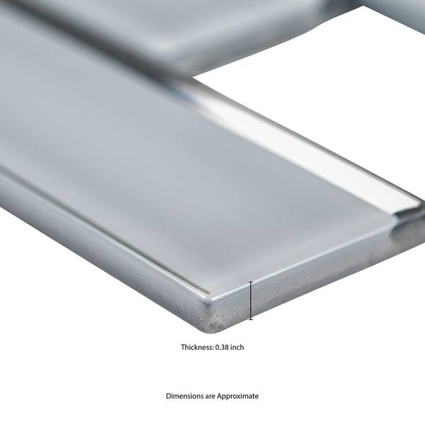 MSI Ice Bevel Subway 12 in. x 12 in. Glossy Glass Mesh