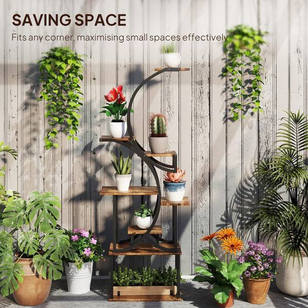 Outsunny 62 in. x 25 in. x 10 in. Indoor Steel Frame Carbonized