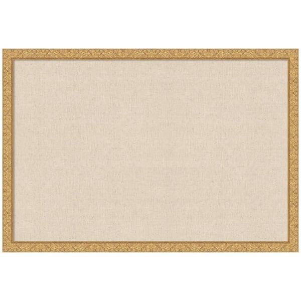 Kate and Laurel Lila 26 in. x 38 in. Gold Wood Framed Neutral Linen ...
