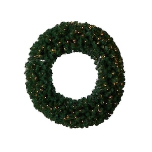 48 in. Prelit LED Artificial Christmas Wreath with 714 Bendable Branches and 200 Warm White LED Lights