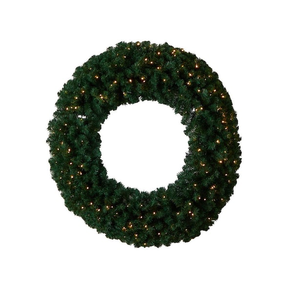 Nearly Natural 48 in. Prelit LED Artificial Christmas Wreath with 714 Bendable Branches and 200 Warm White LED Lights