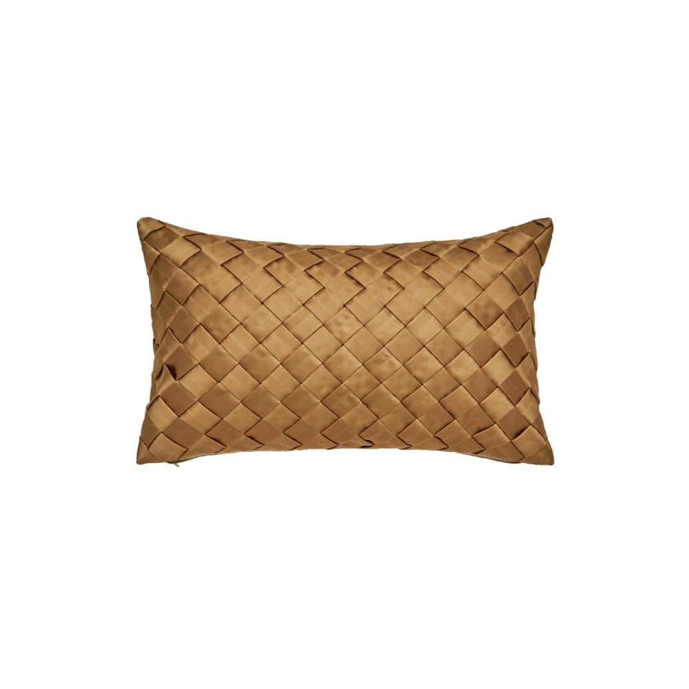 Bordeaux Gold Polyester Boudoir Decorative Throw Pillow 13 x 21