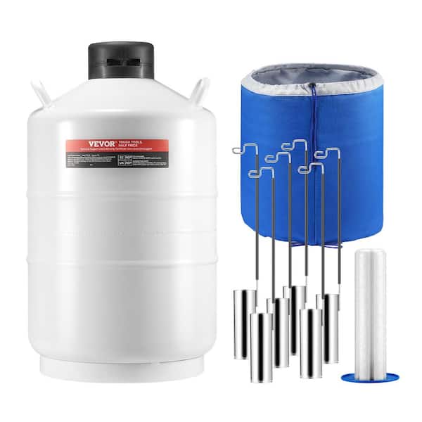 VEVOR Liquid Nitrogen Tank 20 L Aluminum Alloy LN2 Container Dewar 6-Canisters Carry Bag with Straps, Cryogenic Tank