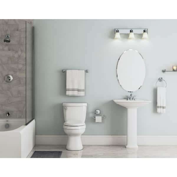 Moen DN8486CH Preston Bathroom Towel Ring Chrome Chrome with Moen DN8408CH Preston Toilet Paper Holder 