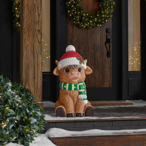 2.5 ft Hand-Painted LED Highland Cow