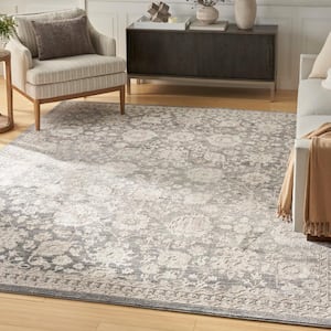 Renewed Charcoal 8 ft. x 10 ft. Distressed Traditional Area Rug