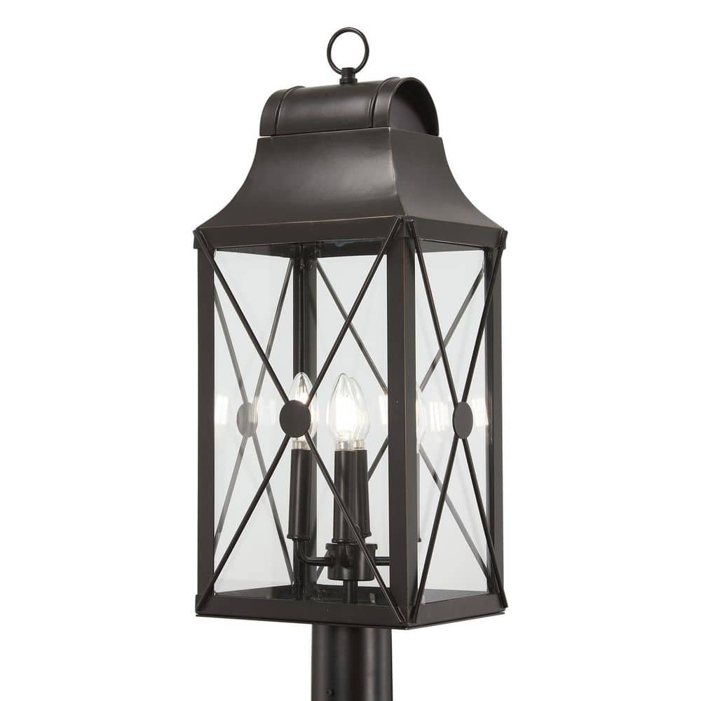 De Luz 4-Light Bronze Aluminum Hardwired Outdoor Weather Resistant Post Light with No Bulbs Included price history on PriceWatchPro