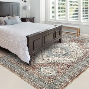 Taupe 6 ft. x 9 ft. Modern Persian Vintage Area Rug