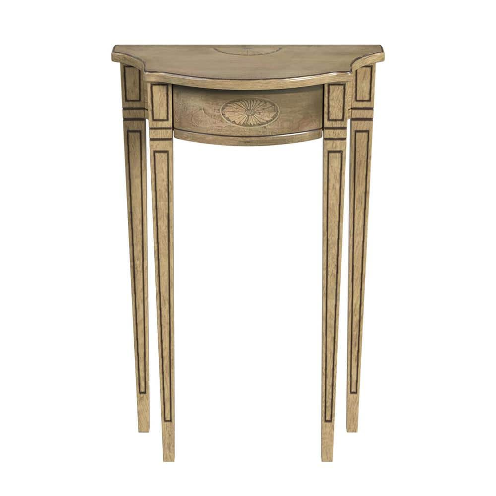 Chester 20 in. Beige Specialty Wood Demilune Console Table 32 in. H x 20 in. W x 9.5 in. D -  Butler Specialty Company, 3756424