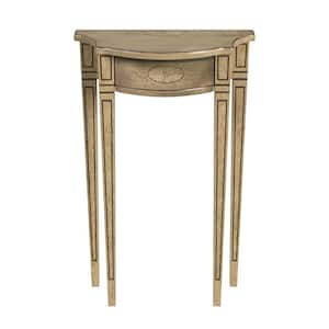 Chester 20 in. Beige Specialty Wood Demilune Console Table 32 in. H x 20 in. W x 9.5 in. D