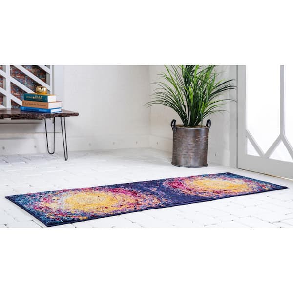 Unique Loom Estrella Collection Modern Abstract Cream Runner Rug 2' 2 x 6' 7 Unique Loom Estrella Collection Modern Abstract Cream Runner Rug 2' 2 x 6' 7