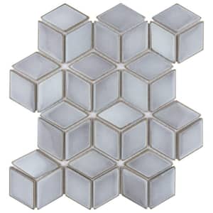 Hudson Rhombus Grey Eye 10-1/4 in. x 11-3/4 in. Porcelain Mosaic Tile (8.6 sq. ft./Case)