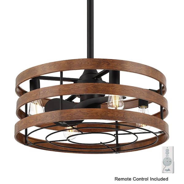 Audrey 25 in. LED Indoor Coal and Distressed Koa Aire-Delier Ceiling Fan with Remote