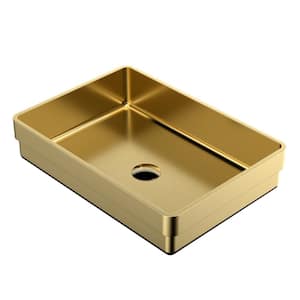 CCT200 20 in. Stainless Steel Drop-In Bathroom Sink in Yellow Gold