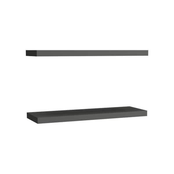 Unbranded 31.5 in. W x 10 in. D Gray Particle Board Floating Shelves Wall Mounted Book Shelves Decorative Wall Shelf (2-Pack)
