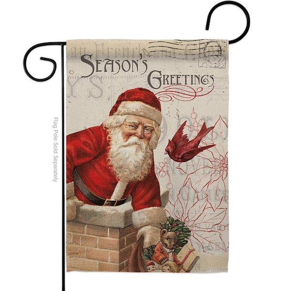 Breeze Decor 13 in. x 18.5 in. Antique Santa Holiday Christmas