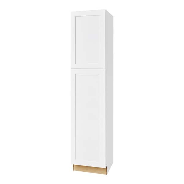 Hampton Bay Avondale 18 in. W x 24 in. D x 84 in. H Ready to Assemble Plywood Shaker Pantry Kitchen Cabinet in Alpine White