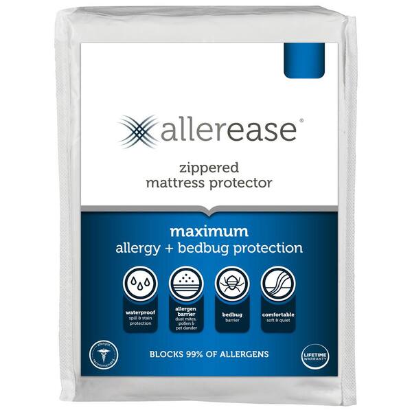 Waterproof Zippered Vinyl Mattress Cover Allergy Relief Bed Bug Hypoallergenic 