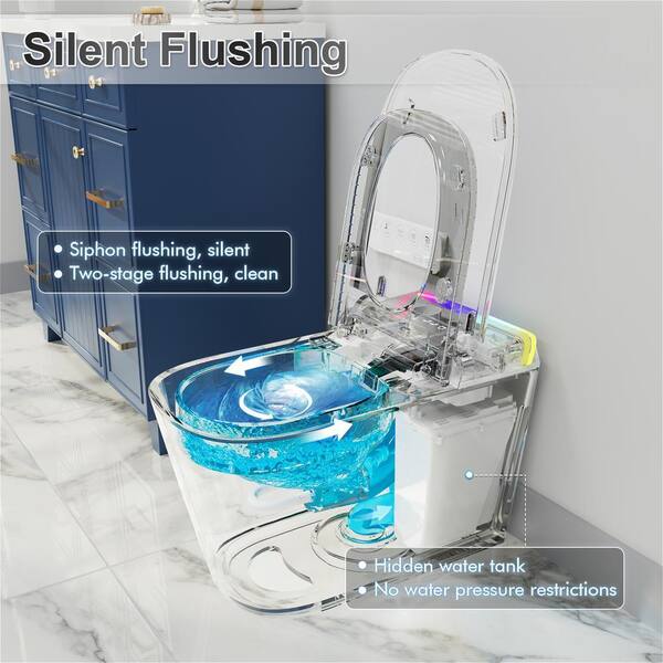 GIVING TREE Smart Toilet Bidet 1.28 GPF Elongated in White with